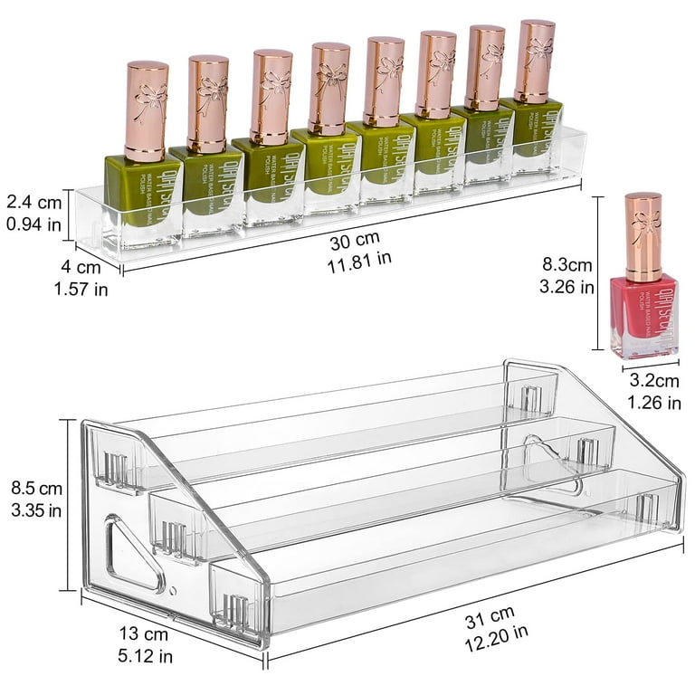 Essential Oils Rack Wooden Nail Polish Storage Organizer, 3 Tiers