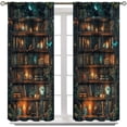 thumbnail image 2 of Bookshelf Curtains, Vintage Library with Books Window Treatments for Kids Bedroom, Library in Forest Bookcase Drapes 2 Panel Sets,42x84 Inch Blackout, 2 of 6