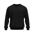 thumbnail image 3 of ZOYOEN Mens Corduroy Sweatshirts with Pocket- Long Sleeve Crewneck Loose Fit Casual Fall Pullover Tops Black Size L, 3 of 5
