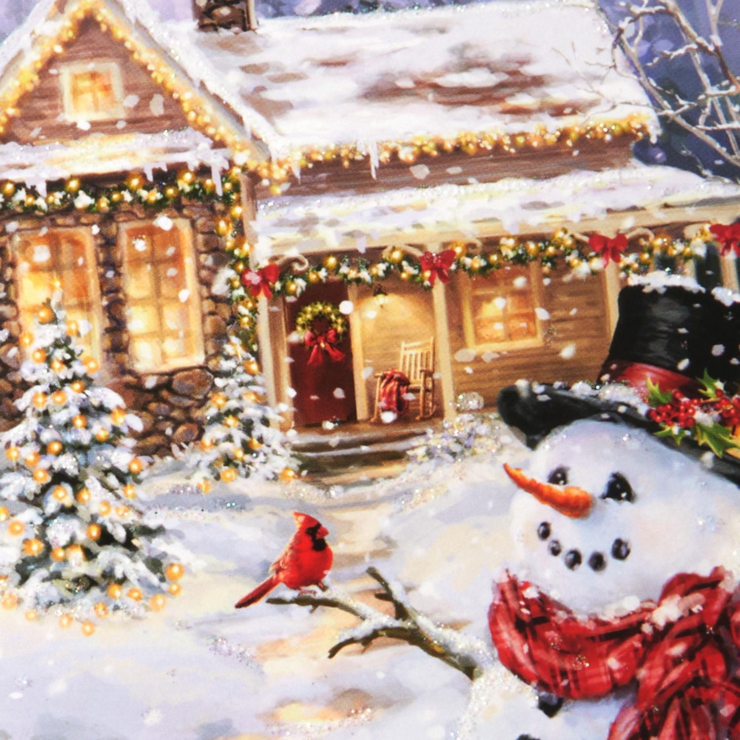 DaySpring  French-Language Religious Boxed Christmas Cards, Peaceful Snowman and House (Pack of 16 Cards with Envelopes)