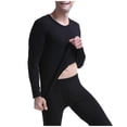 thumbnail image 5 of Zylarhe Mens Autumn And Winter Basic Thermal Underwear Set Long Comfortable Sweater Low Neck V Neck Slim Fit Base Shirt Slim Fit Tuxedo Men, 5 of 5