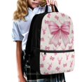 thumbnail image 3 of Binienty Pink Bow Deer Print Kids Backpack for Girls Ages 8-10 17 Inch Large Capacity Schoolbook Bag Customizable Length Shoulder Straps with Front Pocket Travel Daypack, 3 of 6