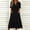 Black plus size boho dress a1, variant on Women Plus Size Summer V Neck Short Sleeve Boho Flowy Pleated Smocked Midi Casual Dress for Vacation Beach, Yellow L