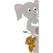Elephants on the Wall E 5-1154 Elephant & Leopard Doorhugger - Paint It Yourself