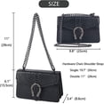 thumbnail image 4 of Bolso Bandolera De Noche Para Mujer Brillar Estampado De Serpiente Con Correa De Cadena Negro, 4 of 5