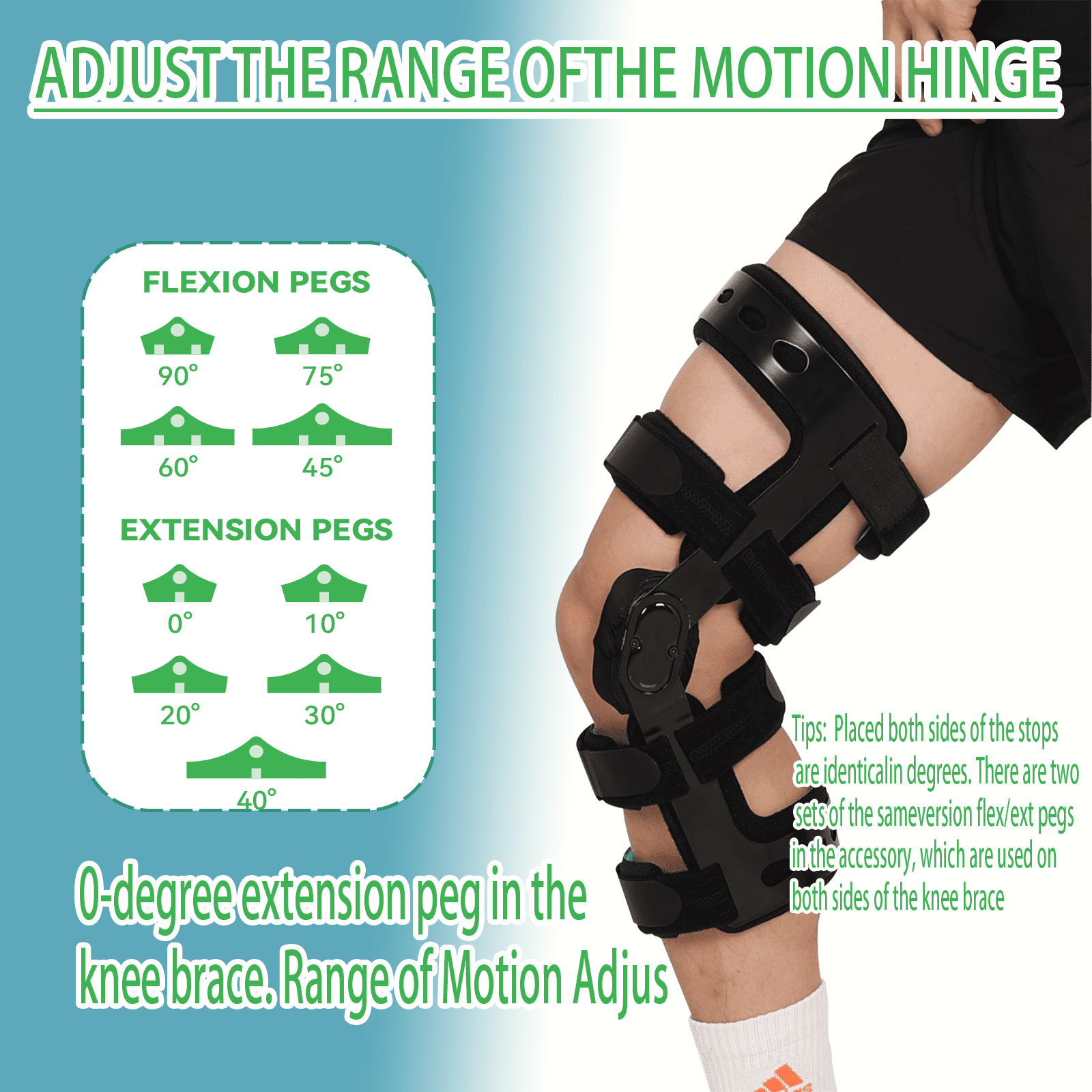 Komzer ACL Knee Brace, Adjustable Hinged Orthopedic Support for Ligament Injuries, Meniscus Tear, Joint Pain (Black, XXL)