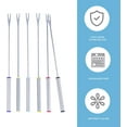 thumbnail image 7 of 6 PCS Heat Resistant Fondue Sticks - 9.5 Inch Stainless Steel Smores Forks for Chocolate Marshmallows & Meat, 7 of 7