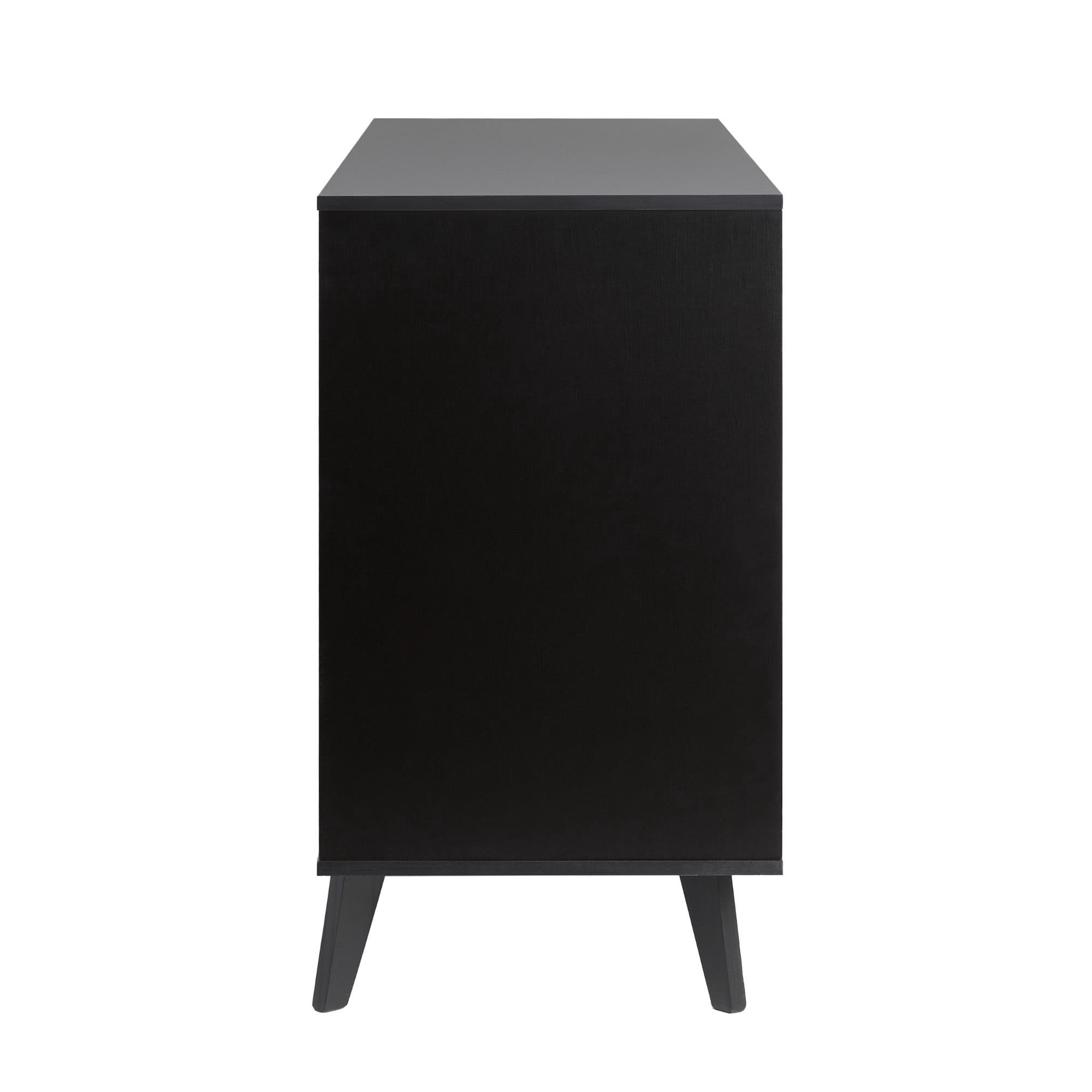 Walker Edison Simple Wood 6 Drawer Dresser with Cut Out Handles - Black