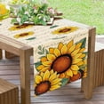 thumbnail image 4 of Spring Summer Sunflower Table Runner, Fall Autumn Floral Flower Kitchen Dining Table Decoration, Seasonal Burlap Indoor Outdoor Home Decor Party Supply 13 x 72 Inches, 4 of 4