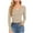 Khaki, variant on Lenpel Women's T Shirt V Neck Long Sleeve Ribbed Knitted Fall Tops Trendy Casual Layering Tee Undershirts