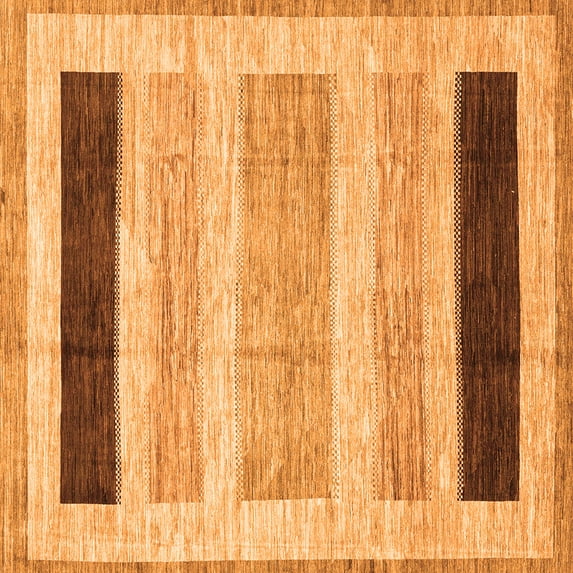 Ahgly Company Indoor Square Abstract Orange Modern Area Rugs, 8' Square