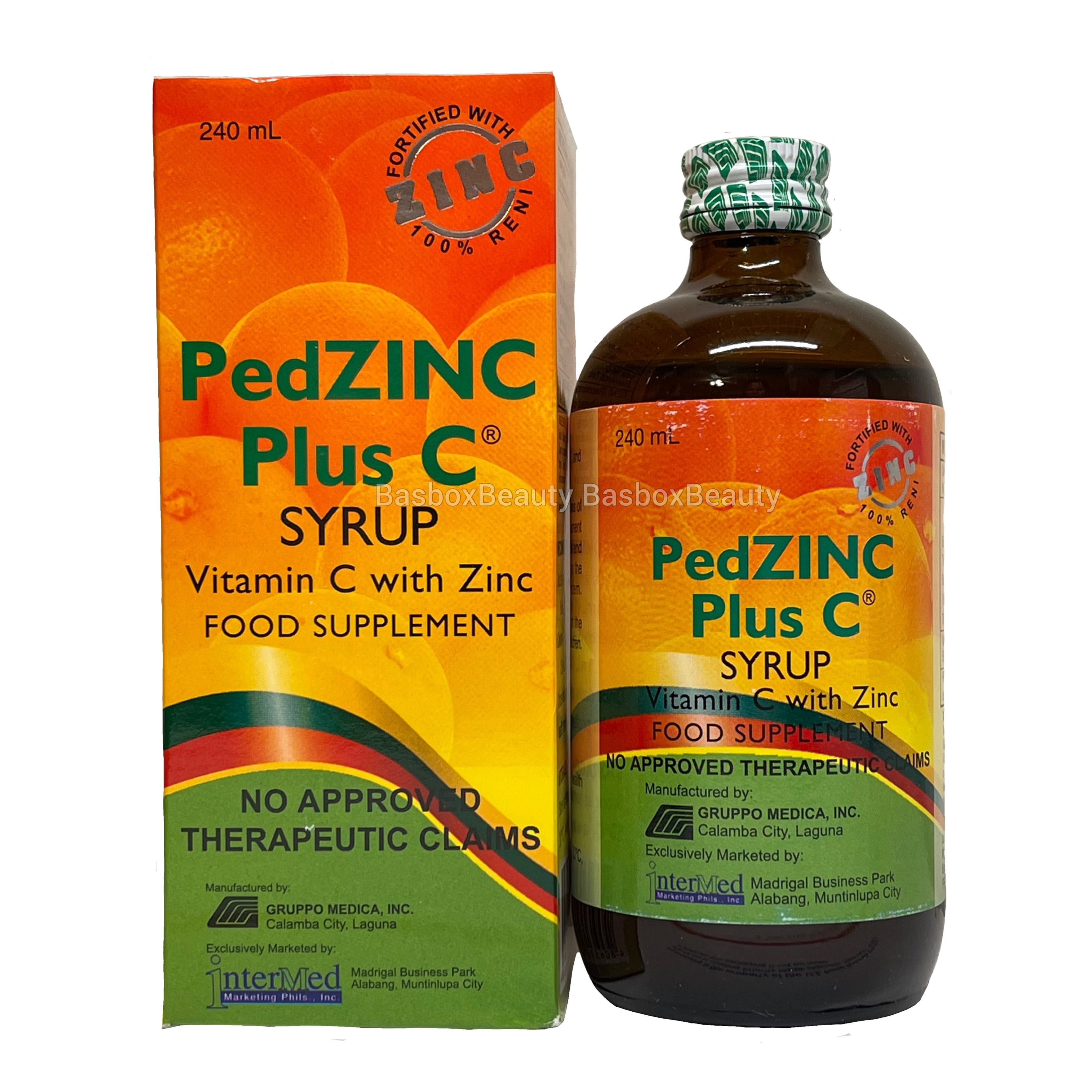 PedZINC Plus C Syrup Vitamin C with Zinc 240 mL