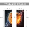 thumbnail image 3 of Boys Sports Curtains for Living Room Rod Pocket 52W x 84L Inch Basketball Wall Decor for Men Teens Kids Abstract Thunder Lightning 3D Ball Cool Basketball Bedroom Window Drapes Fabric 2 Panel, 3 of 4