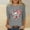 Gray, variant on Sakmal Brown Going Out Tops for Women 3/4 Sleeve Crew Neck Independence Day Graphic T-Shirts Shirts