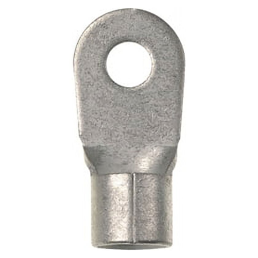 Ring Terminal, #10 Stud Size, 6 AWG, 2,000 V, Bare Insulated, Bare, Crimp Termination Only, 20 PK