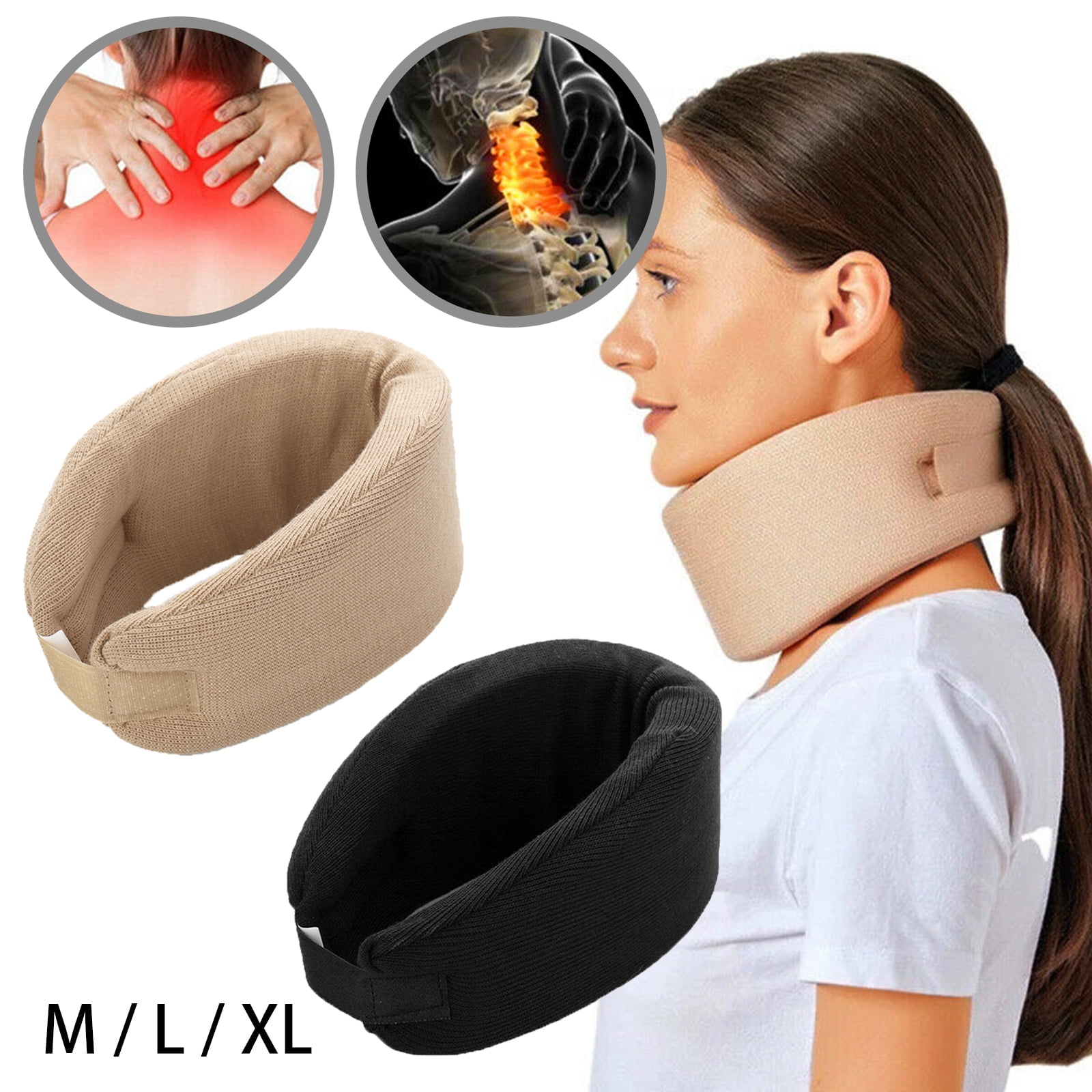 Orthopaedic Back Neck Support Cervical Collar Strap Pain Brace Posture Corrector for Neck Pain Relief and Bone Fixation for Physical Therapy,Arthritis,Headaches By BOOBEAUTY