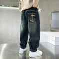 thumbnail image 6 of Teen Boys Jean Pants,Casual Elastic Waist Cargo Jean Pants Boys Fashion Teen Boys Clothes 12-13 Years, 6 of 7