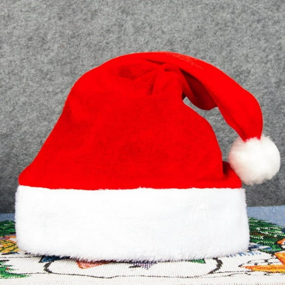 Christmas Hat Santa Hat Plush Small Red Hat Christmas Party Hat Winter Warm Hat for Under 6Y Kids