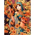 thumbnail image 1 of Cuadros Decorativos Bordado completo Hilo de algodón ecológico 11CT Impreso Chica Kit de punto de cruz Obra de arte (1) Wdftyju de costura negro 4 estilos, 1 of 9
