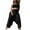 Black, variant on WEIYLL Women Outfits Sets Solid Color Sexy Bandeau Harem Pants Jump Black Fall Outfit Suit ,size XL