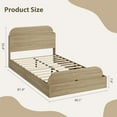 thumbnail image 3 of Twin Bed Frame with Storage Headboard & Footboard - Low Profile Wood Platform Bed, Sturdy Wood Slats, No Box Spring Needed, Natural, 3 of 7