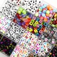 thumbnail image 2 of 100 Uds 7x4mm 6x6mm abalorios de letras del alfabeto mixto cuentas para hacer joyería Diy accesorios de pulseras hechas a mano Dengxun unisex, 2 of 2