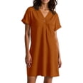 thumbnail image 1 of WILLBEST Vestidos De Verano Para Mujer, Vestido Playero De Lino De Color Liso Con Mangas Cortas Y Cuello En V, Ligero, Transpirable Y Elegante, Informal, Para Vacaciones, Viajes Y Uso Diario., 1 of 3
