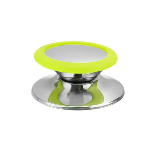 Perilla Universal de Acero inoxidable Cateissary para tapa de olla antideslizante Verde Grande