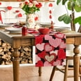 thumbnail image 3 of Black Pink Love Heart Valentine's Day Table Runner, Seasonal Anniversary Kitchen Dining Table Decoration for Home Party Decor Black , Table Runner Black , Table Runner, 3 of 7