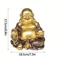 thumbnail image 3 of Buddha Statue Crystal Ball Sculpture Metal Figurine Artistic Resin Tabletop Decor for Home Office Living Room, 3 of 8