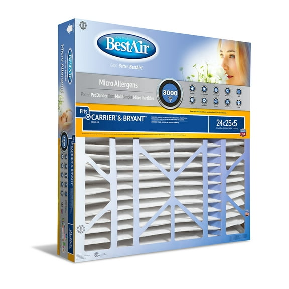 BestAir Extreme Allergens, Pollen & Dander Air Cleaning Filter for Carrier/Bryant