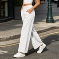 thumbnail image 6 of Liuinsasek Cotton-Linen Pants for Women Solid-Color Loose Casual High Waist Slimming Elastic Waistband Lightweight Trousers, 6 of 10