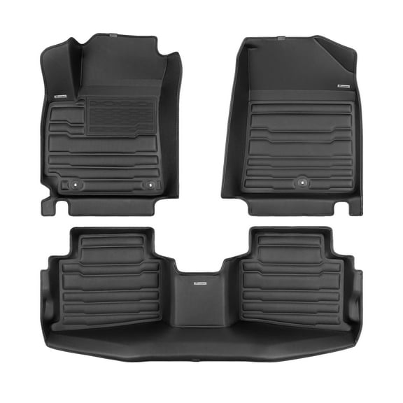 TuxMat - For Kia Seltos 2020-2023 Models - Custom Car Mats - Maximum Coverage, All Weather, Laser Measured - This Full Set Includes 1st and 2nd Rows
