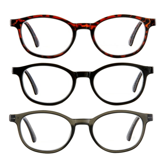 Equate 3-pack Unisex Rectangular Reading Glasses Ts-1011, 1.25