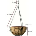 thumbnail image 2 of Panacea Products Metal Hanging Basket with Coco Liner, Bird Theme, Black 14", 2 of 2