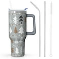 thumbnail image 1 of 40oz Insulated Tumbler with Handle - Winter Snowflake Stainless Steel,Double Wall Cup w/Straw Lid for Office Party, 1 of 4