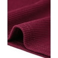 thumbnail image 5 of INSPIRE CHIC Ribbed Knitted Dress for Women's Long Sleeve Crew Neck High Waist A-Line Casual Dresses M Wine Red, 5 of 5