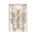 thumbnail image 4 of AYktou 3Pcs Christmas Tree Butterflies Decorations, Simulation Butterflies Glitter Hollow Hanging Ornaments with Clips Decorative Props for Hanging Wall Holiday Gift Box Xmas Tree Decoration, Gold, 4 of 7