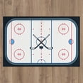 thumbnail image 1 of Mainstays CENTER ICE Kids Hockey Field Low Pile, Machine Washable Area Rug 4x6, Ideal for Bedroom and Play Area, 1 of 5