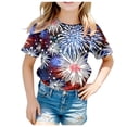 thumbnail image 3 of Ccpelsie Kids Boys and Girls T-Shirt Patriotic American Flag Kids Independence Day July 4th T-Shirt(Blue,8-9 Years), 3 of 5
