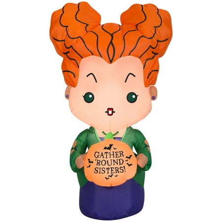 Gemmy Airblown Inflatable Hocus Pocus Winifred  3.5 ft Tall  Orange