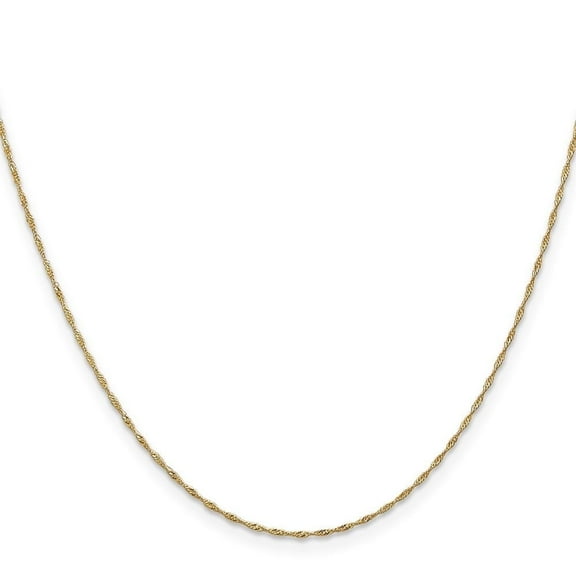 Auriga Fine Jewelry 14K Yellow Gold 1mm Singapore Chain Necklace for Women 18"