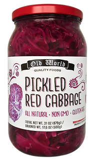 Set of Four 32 Oz Jars of Assorted Pickled Vegetables - Red Cabbage, Sweet Cucumber Salad, Green Tomato Salad, and Sliced Baby Beets