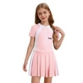 thumbnail image 1 of Moggemol Maillot de Bain à Manches Courtes pour Filles, Robe de Plage, Rose 160/TTG, 1 of 7