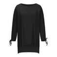 thumbnail image 7 of Mikilon Women New 3/4 Lace Sleeve Pullover Shirts Round Neck Solid Color Casual Blouses, 7 of 7