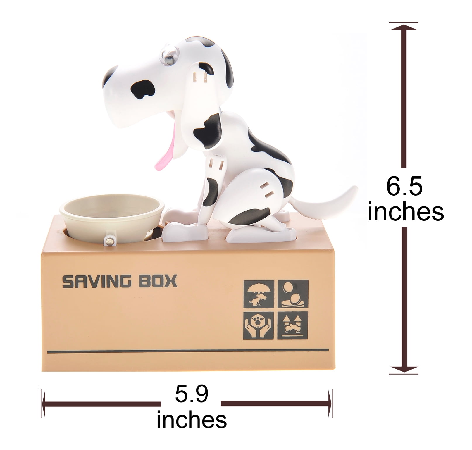 CoinCollector Dog Piggy Bank - Black White