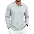 thumbnail image 2 of Mfakffe Men's Polo Shirt Long Sleeve Golf Shirts Quick Dry Lightweight 3-Button Performance Work Fishing Athletic, 2 of 5