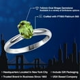 thumbnail image 2 of Gem Stone King PLAT-900 Platinum Green Peridot Engagement Ring for Women | 0.90 Cttw | Oval 7X5MM | Gemstone August Birthstone | Size 9, 2 of 6
