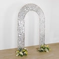 thumbnail image 3 of BalsaCircle 8 feet Silver Big Payette Sequin Double Sided Open Arch Fitted Backdrop Stand Cover Party Events Decorations, 3 of 8