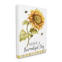 Stupell Industries Have a Beautiful Day Country Bee Pun Sunflower Canvas Wall Art by Patricia Pinto
